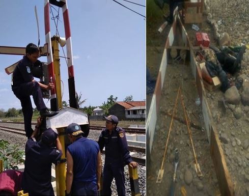 Perbaikan Palang Pintu Perlintasan Kereta Api Di Andong Kecamatan Butuh