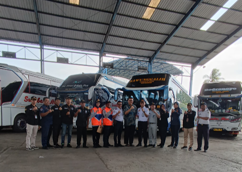 Ramp Chek Angkutan Lebaran di PO Sumber Alam Kutoarjo Bersama BPTD  Jateng